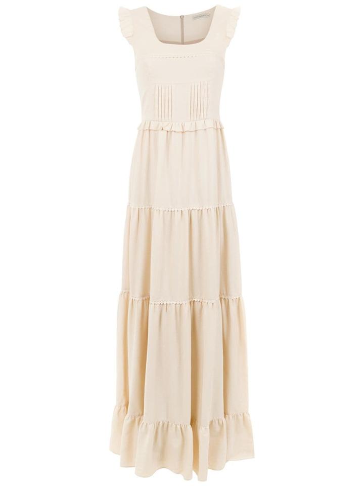 Martha Medeiros Long Panelled Dress - Nude & Neutrals