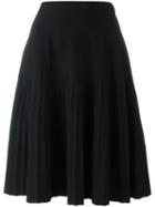Salvatore Ferragamo Pleated Skirt, Women's, Size: Medium, Black, Virgin Wool/viscose
