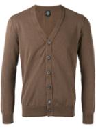 Eleventy - V-neck Cardigan - Men - Cotton - M, Brown, Cotton