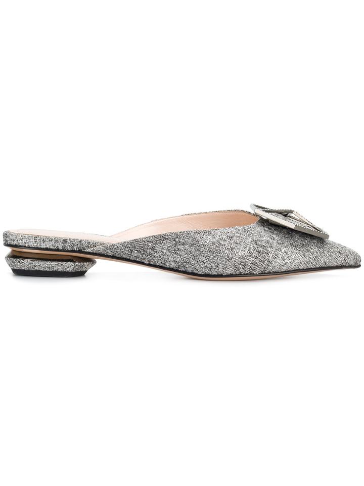Nicholas Kirkwood 18mm Jewel Eden Mules - Grey