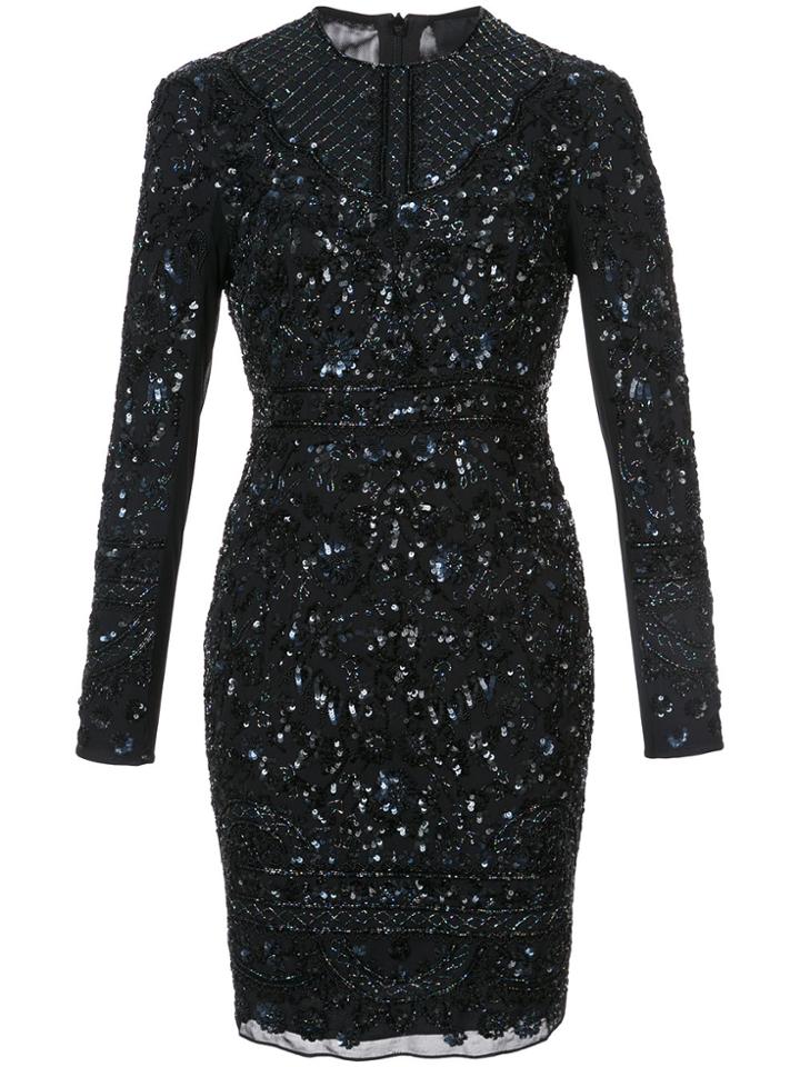 Needle & Thread Fitted Embellished Dress - Black