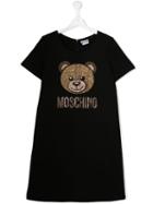 Moschino Kids Teen Teddy Print T-shirt Dress - Black