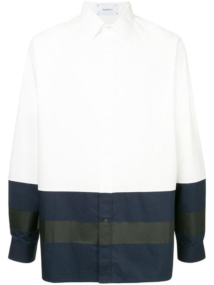 Ports V Colour Block Shirt - White