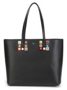 Fendi Stud Detail Shopper Tote, Women's, Black
