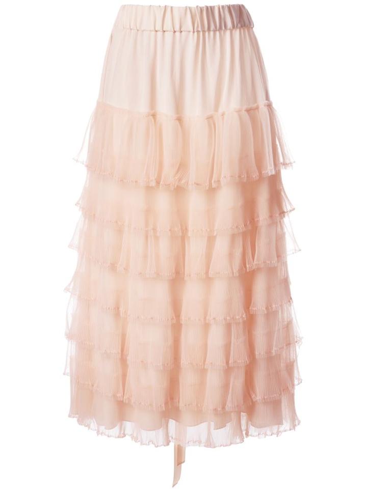 Nicopanda Tiered Midi Skirt