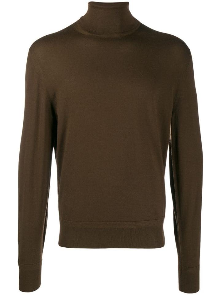 Tom Ford Roll Neck Fine Knit Jumper - Brown