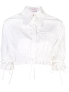 Carolina Herrera Cropped Oversized Collar Shirt - White