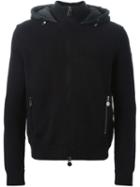 Moncler Padded Panel Cardigan, Men's, Size: Xxl, Black, Feather Down/acrylic/polyamide/wool