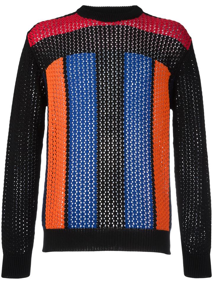 Balmain Striped Pointelle Jumper, Men's, Size: Medium, Cotton