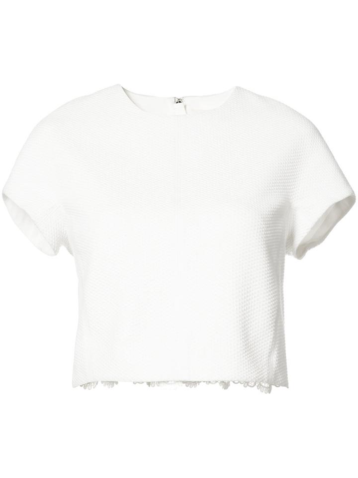 Rebecca Taylor - Short Cap Sleeve Top - Women - Polyester/spandex/elastane - 4, White, Polyester/spandex/elastane