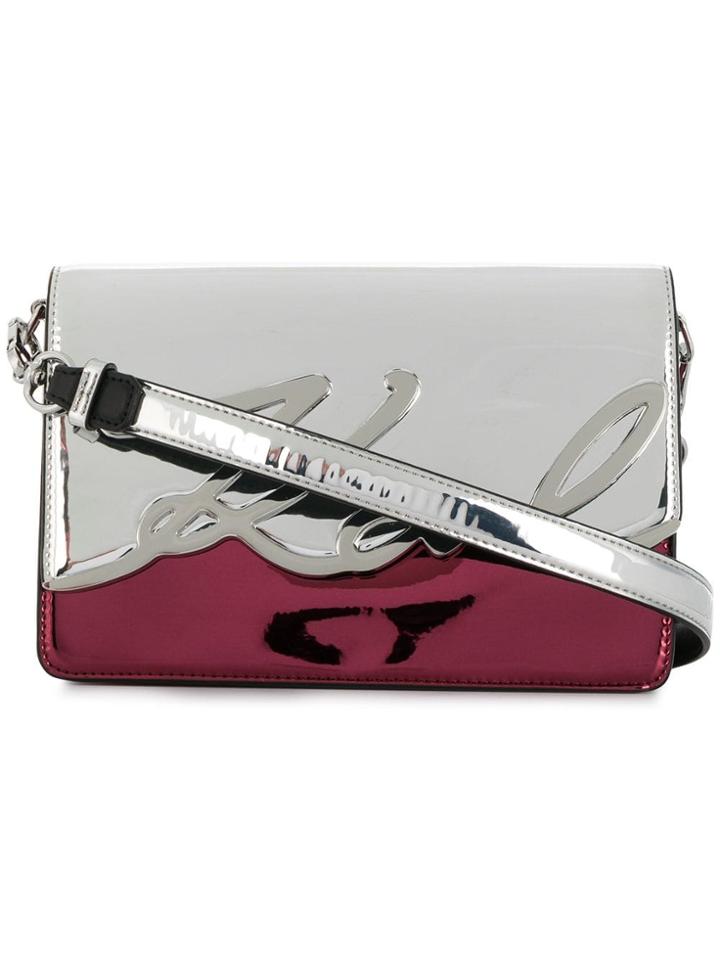 Karl Lagerfeld K/signature Crossbody Bag - Silver