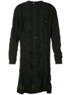 Uma Wang Striped Long Shirt, Men's, Size: Small, Black, Linen/flax/polyester