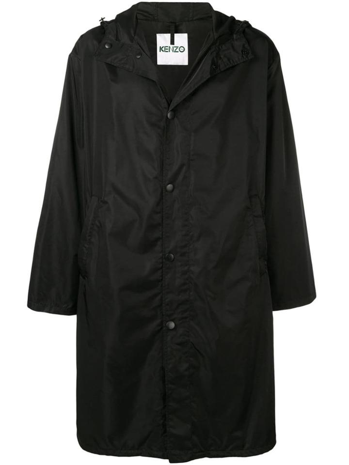 Kenzo Square Logo Raincoat - Black