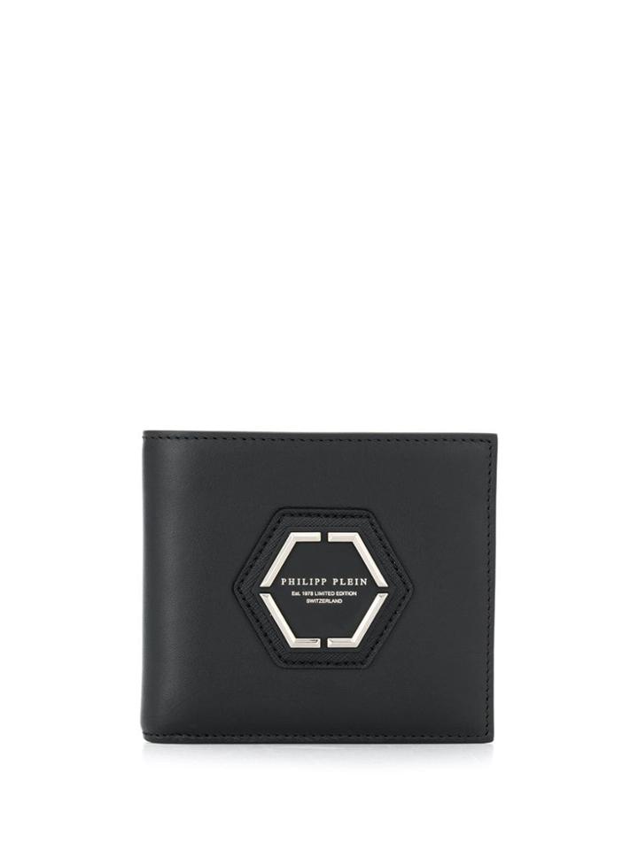 Philipp Plein Logo Patch Billfold Wallet - Black