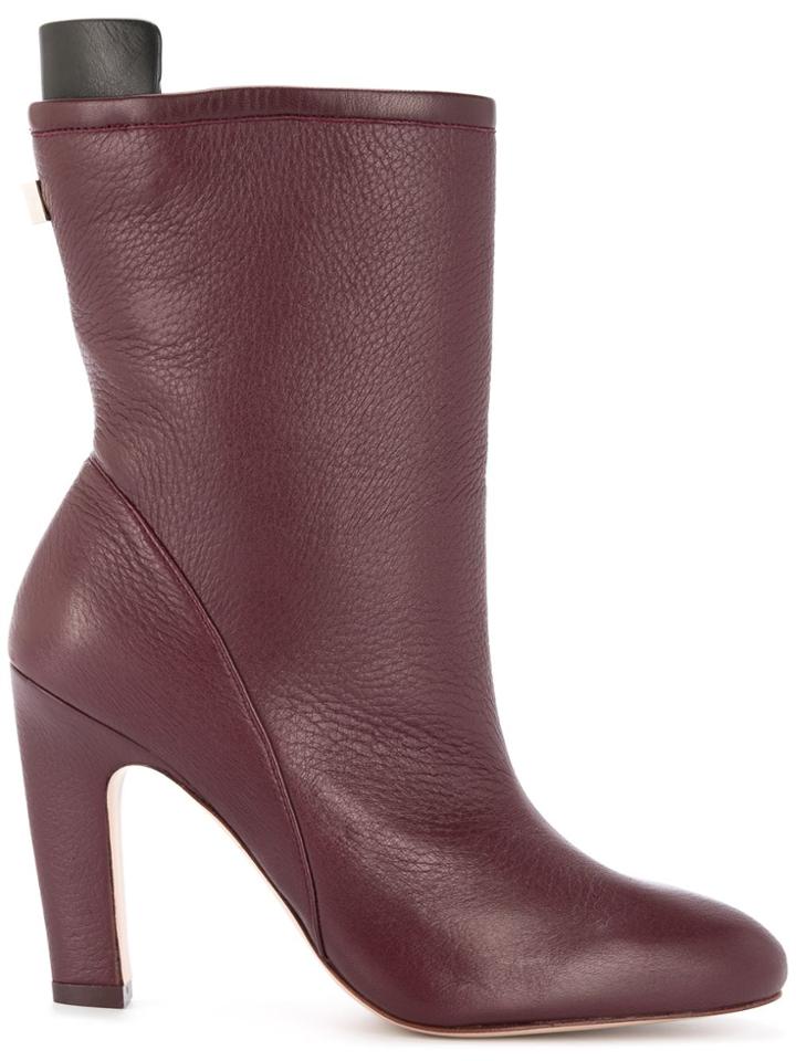 Stuart Weitzman Round Toe Boots - Red