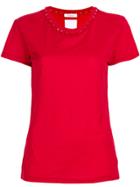 Valentino Rockstud Trim T-shirt - Red