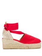 Castañer Campesina Wedge Sandals - Red