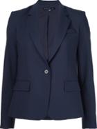 Theory Single Button Blazer, Women's, Size: 0, Blue, Polyester/spandex/elastane/virgin Wool