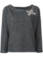 Twin-set Embellished Bow Sweater - Grey
