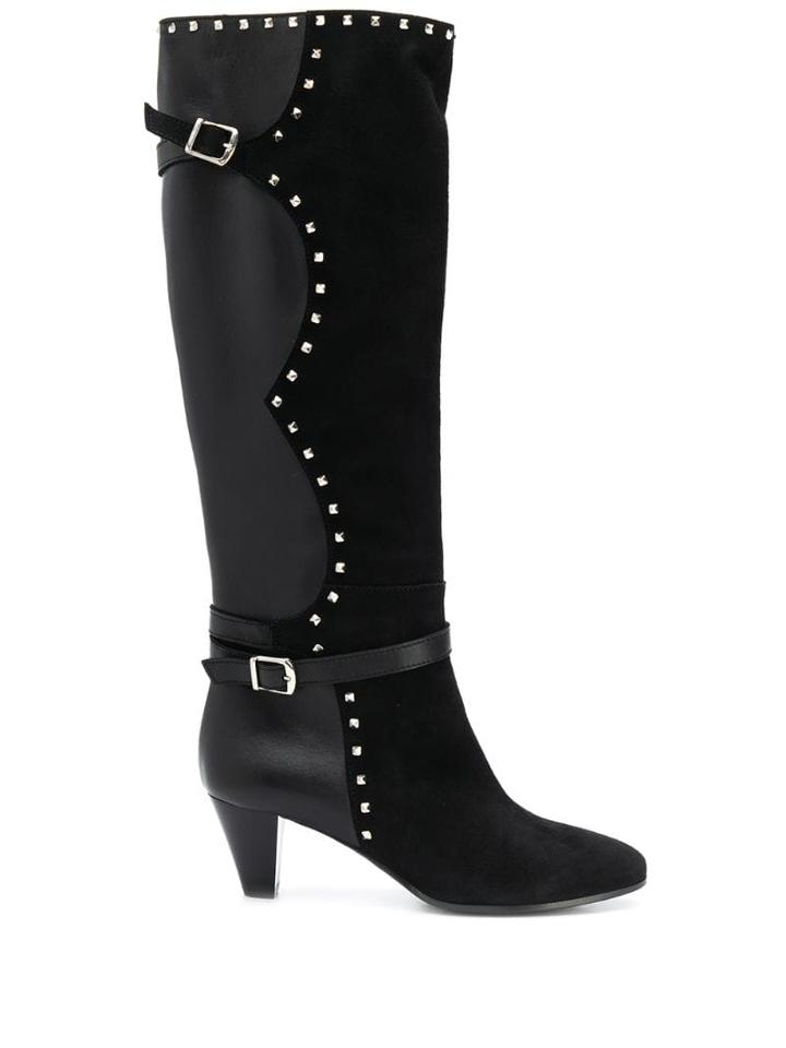 Via Roma 15 Stud Detail Knee-length Boots - Black