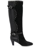 Via Roma 15 Stud Detail Knee-length Boots - Black