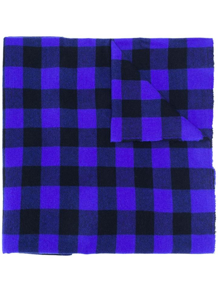 Daniela Gregis Cashmere Checked Scarf - Blue