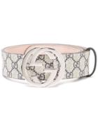 Gucci Gg Supreme Belt, Women's, Size: 100, Nude/neutrals, Calf Leather