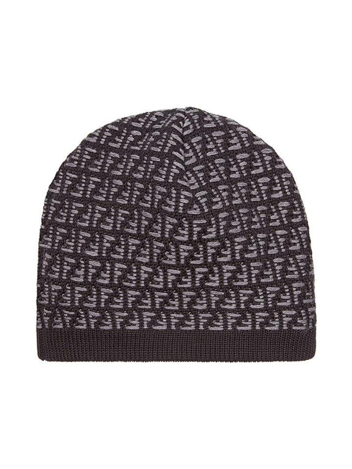Fendi Knit Ff Logo Beanie - Black