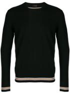 Altea Contrast Hem Fitted Sweater - Black