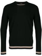 Altea Contrast Hem Fitted Sweater - Black