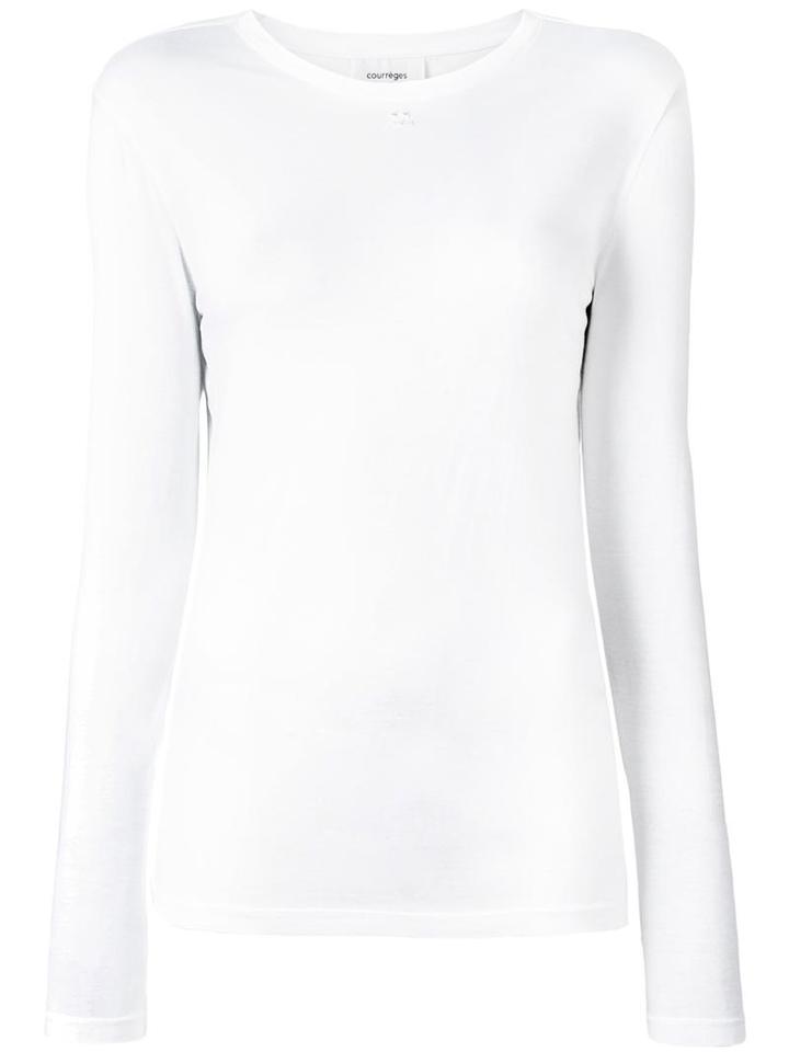 Courrèges Longsleeved T-shirt, Women's, Size: 3, White, Cotton