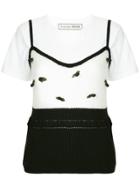 Tu Es Mon Trésor Rose Knit Camisole - White