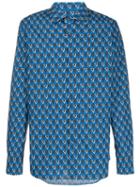 Prada Geometric Print Long-sleeve Shirt - Blue