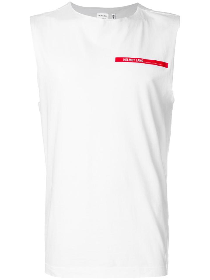 Helmut Lang Distressed Logo Tank - White