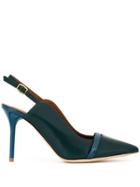 Malone Souliers Teal Marion 85mm Sling Back Shoes - Blue