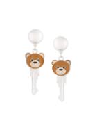 Moschino Teddy Bear Clip On Earrings, Women's, Metallic