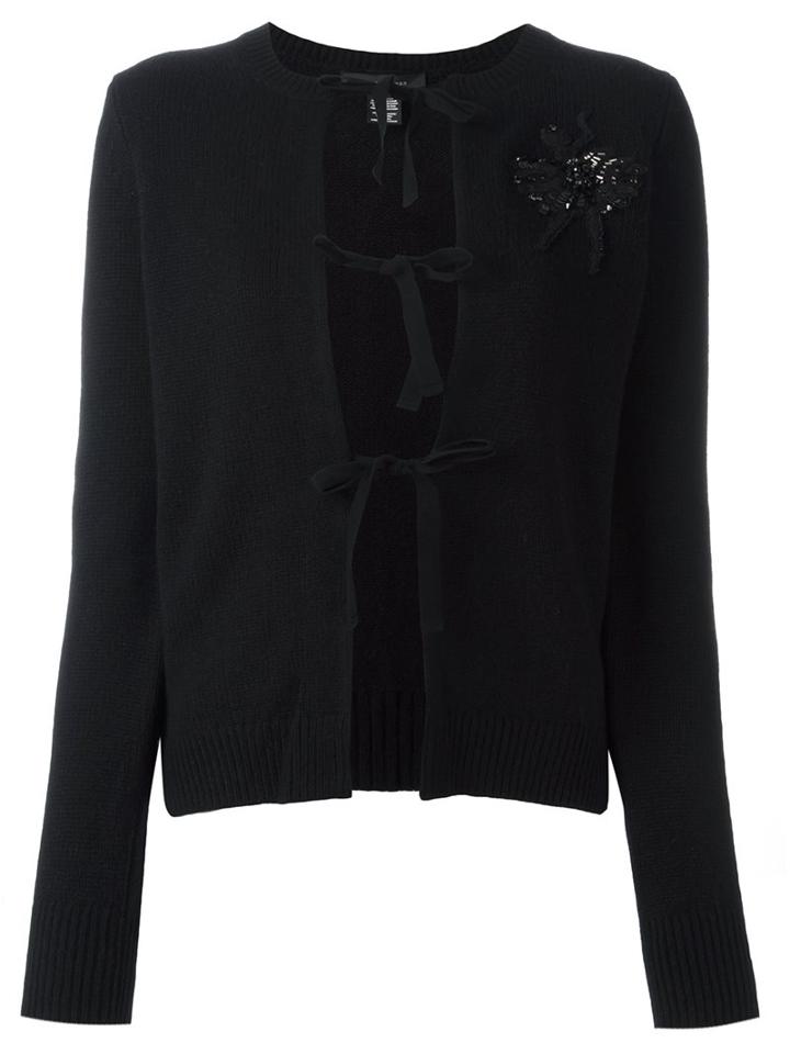 Marc Jacobs Sequin Ballerina Patch Cardigan, Women's, Size: Xs, Black, Cashmere