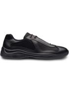 Prada Leather And Technical Fabric Sneakers - F0002 Black