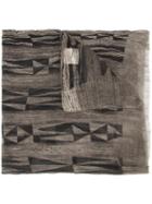 Uma Wang Geometric Pattern Scarf, Men's, Brown, Cotton