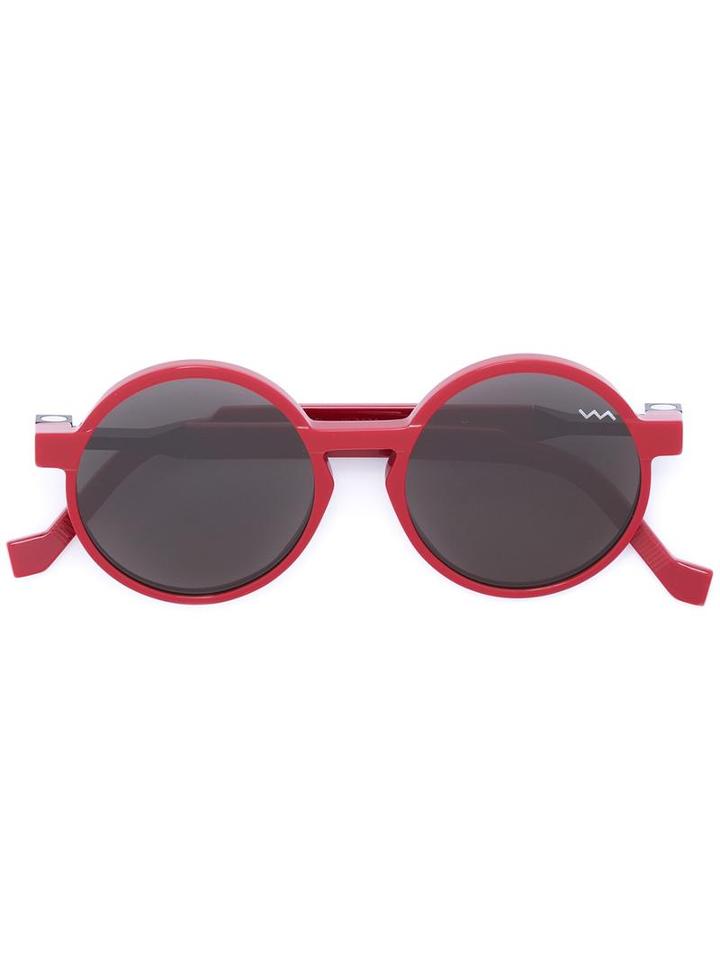 Vava Round Shaped Sunglasses, Women's, Red, Acetate/aluminium