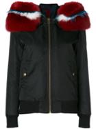 Mr & Mrs Italy - Fur Hooded Puffer Jacket - Women - Cotton/fox Fur/rabbit Fur/racoon Fur - S, Black, Cotton/fox Fur/rabbit Fur/racoon Fur
