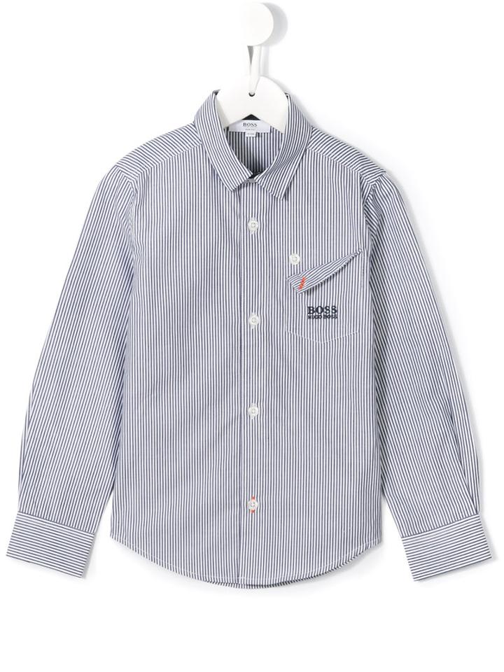 Boss Kids Striped Shirt, Boy's, Size: 6 Yrs, Blue
