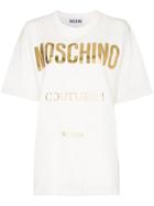 Moschino Large Logo Print Cotton T-shirt - White