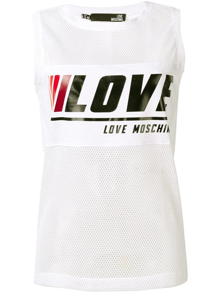 Love Moschino Mesh Sleeveless Top - White