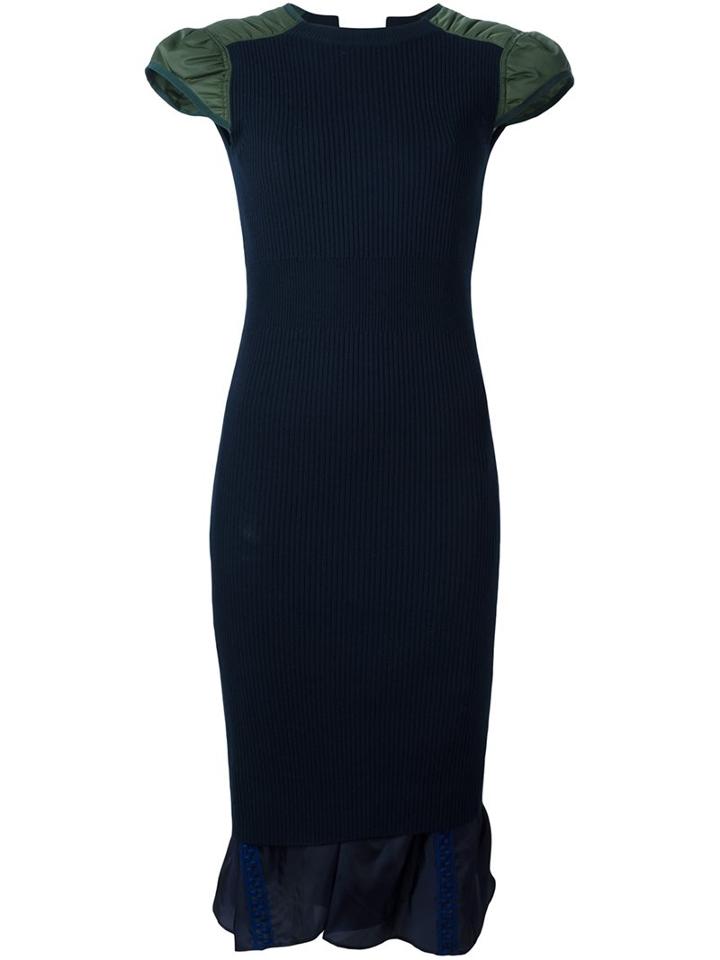 Sacai Bicolour Knitted Dress