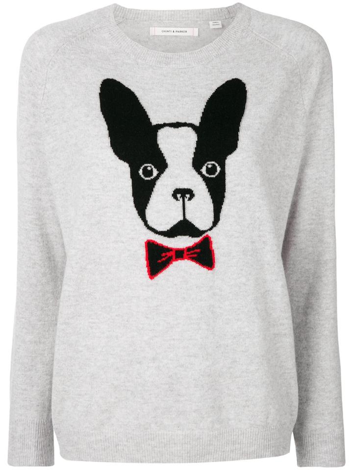 Chinti & Parker French Bulldog Jumper - Grey