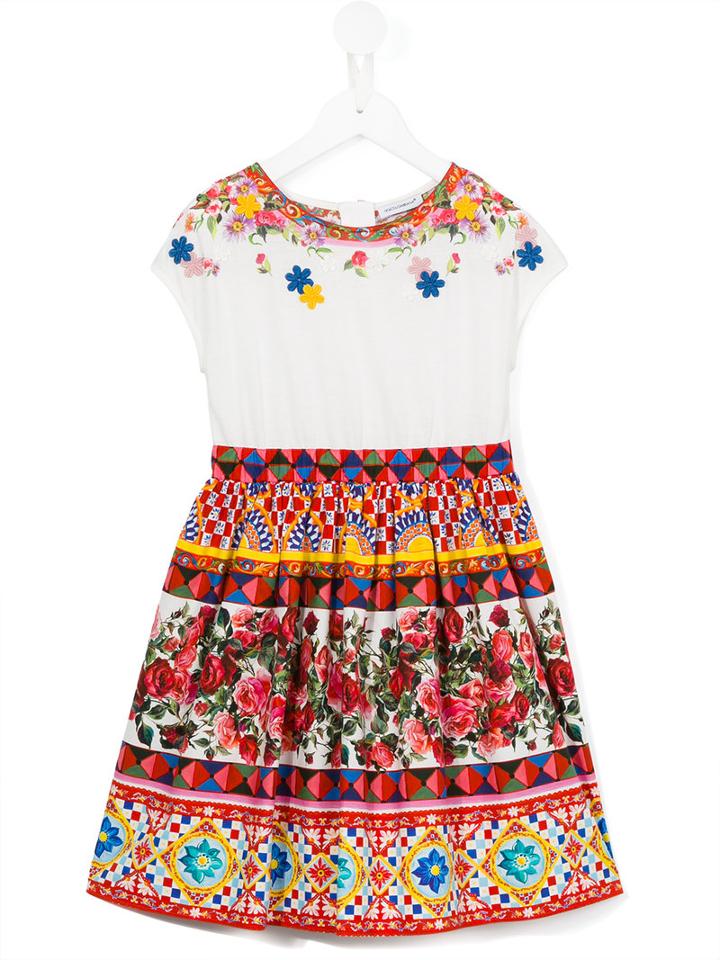 Dolce & Gabbana Kids Printed Dress, Girl's, Size: 12 Yrs
