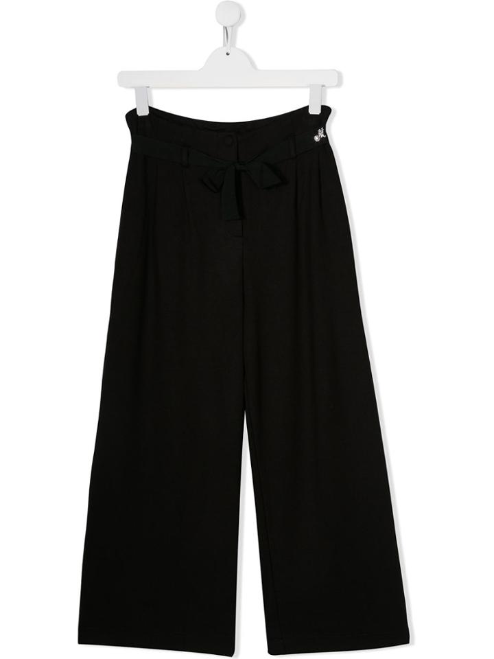 Monnalisa Teen Wide-leg Trousers - Black