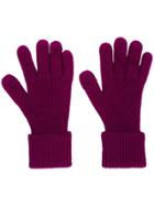 N.peal Ribbed Knitted Gloves - Pink & Purple