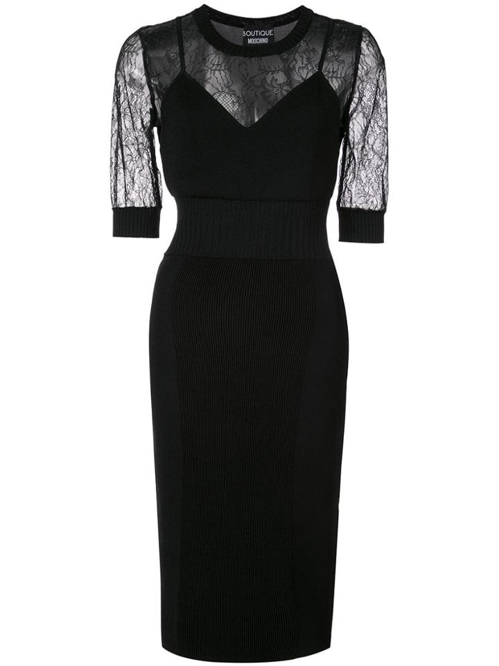 Boutique Moschino Lace Insert Dress - Black